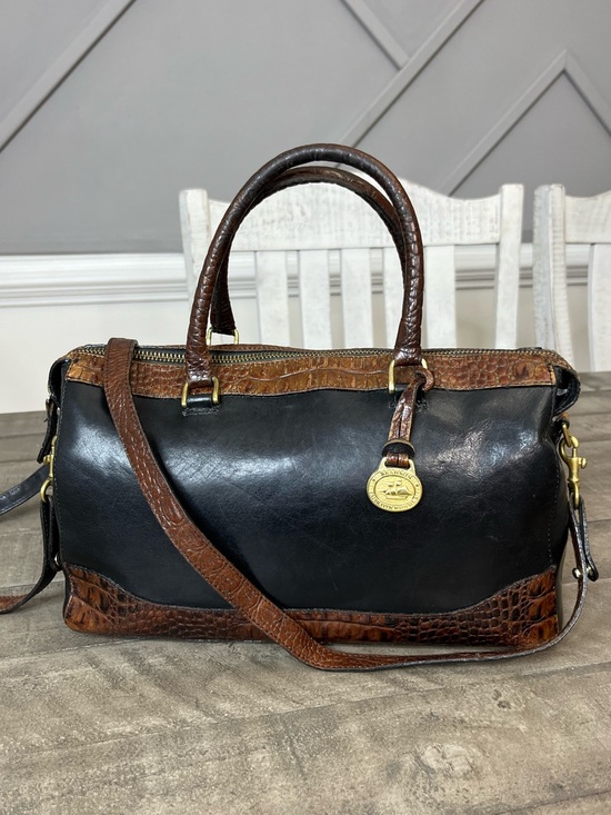Handbags - Brahmin Black Leather
Crocodile Embossed Tuscan
Collection Satchel Bag 1990s